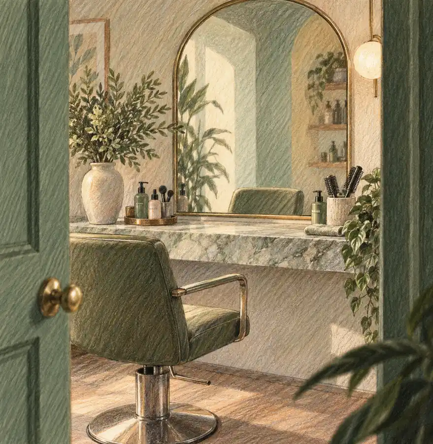 Illustration of beauty businesses equipment and workspace