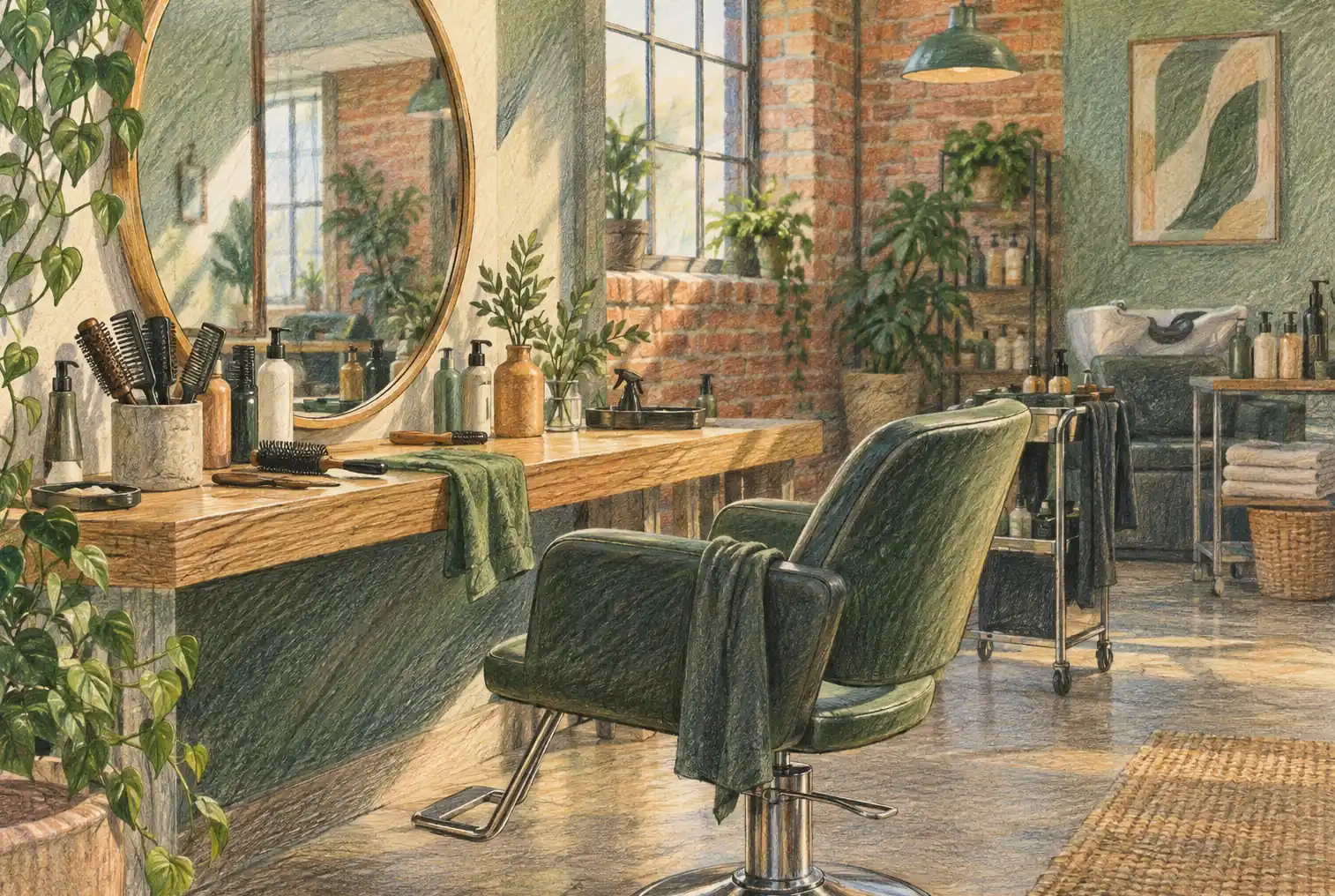 Illustration of beauty businesses and their working space